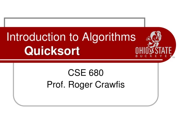 Introduction to Algorithms Quicksort