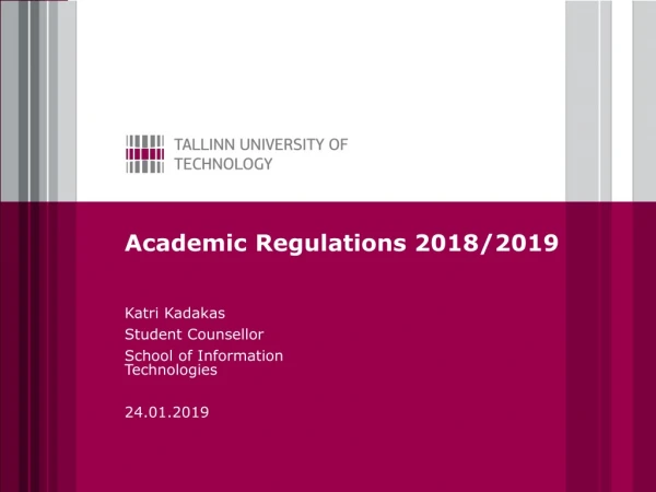 Academic Regulations 2018/2019