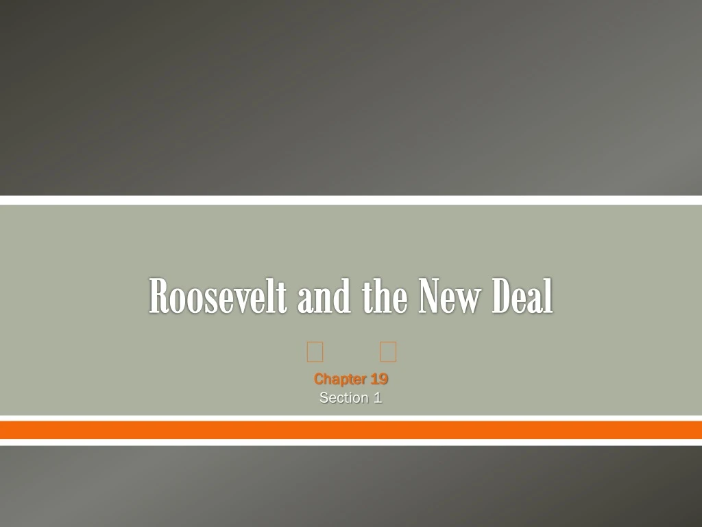 roosevelt and the new deal