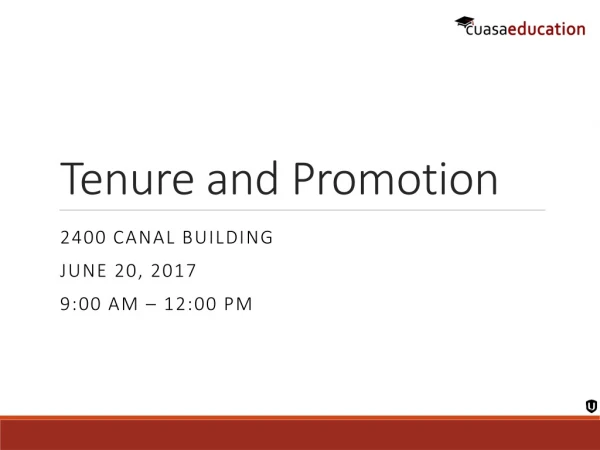 Tenure and Promotion