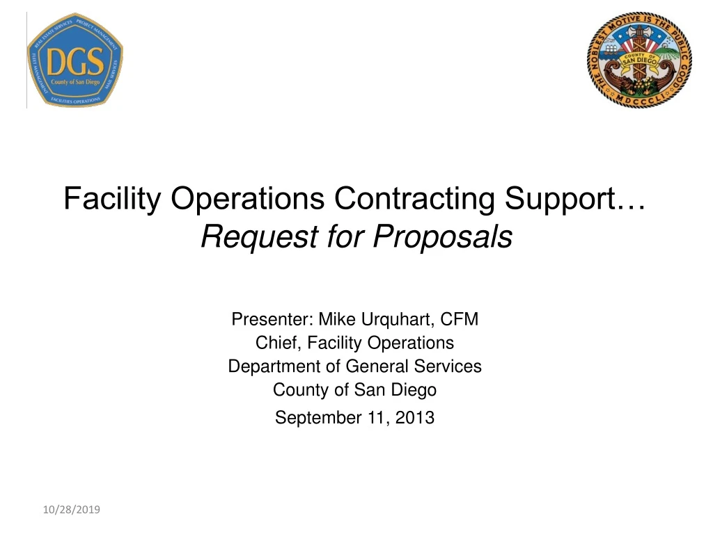 facility operations contracting support request