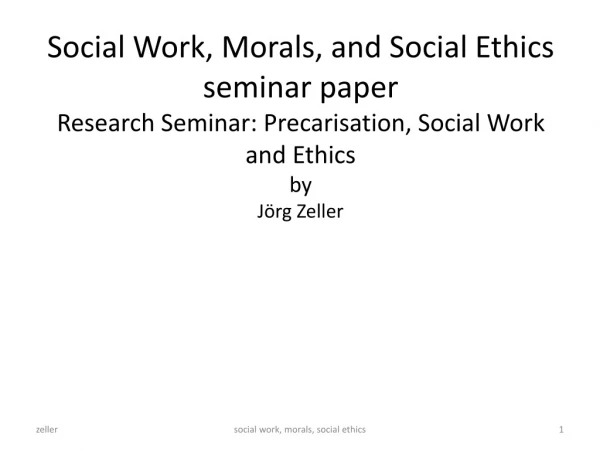 Precarisation and social ethics
