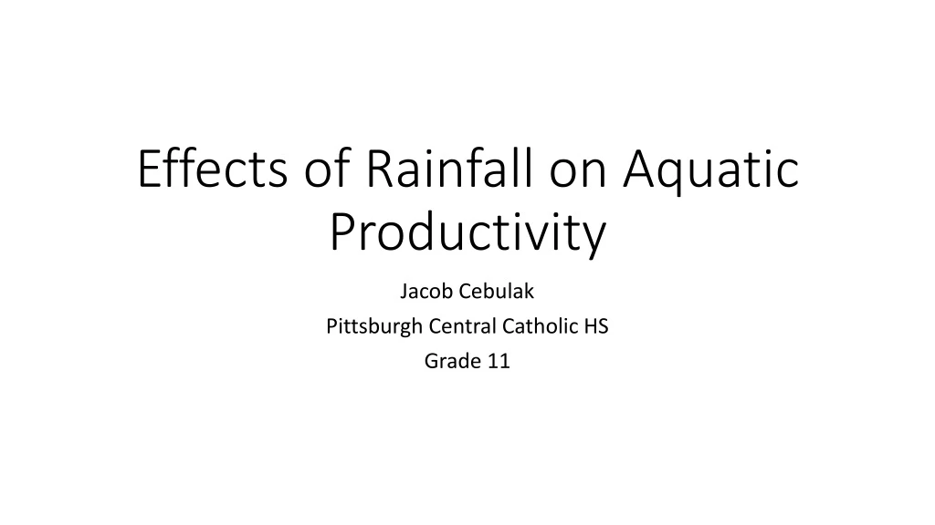 effects of rainfall on aquatic productivity