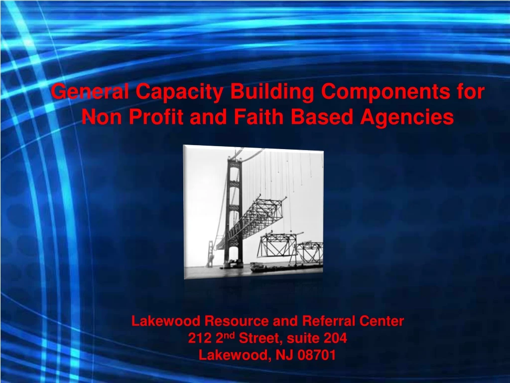 general capacity building components