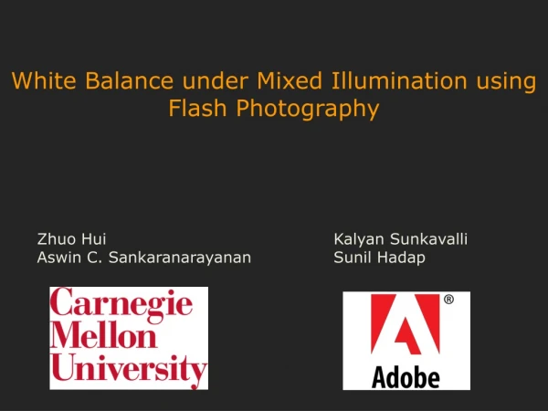 White Balance under Mixed Illumination using Flash Photography