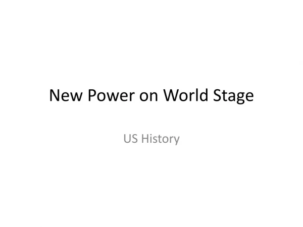 New Power on World Stage