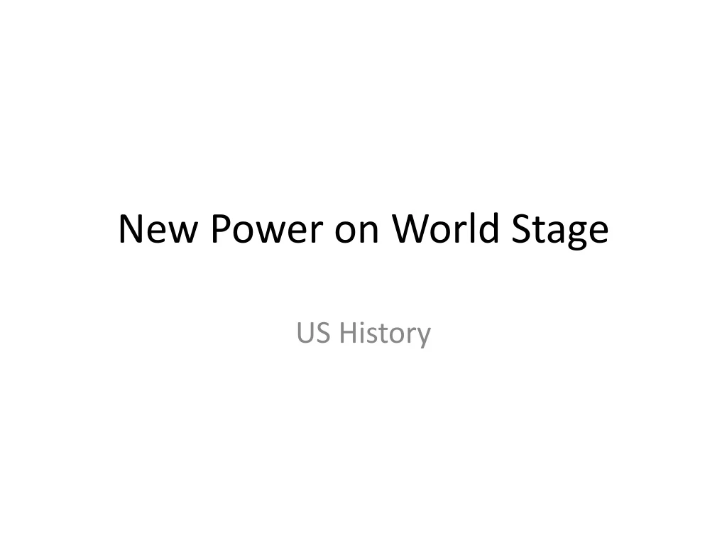 new power on world stage