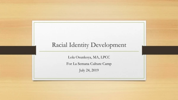 Racial Identity Development