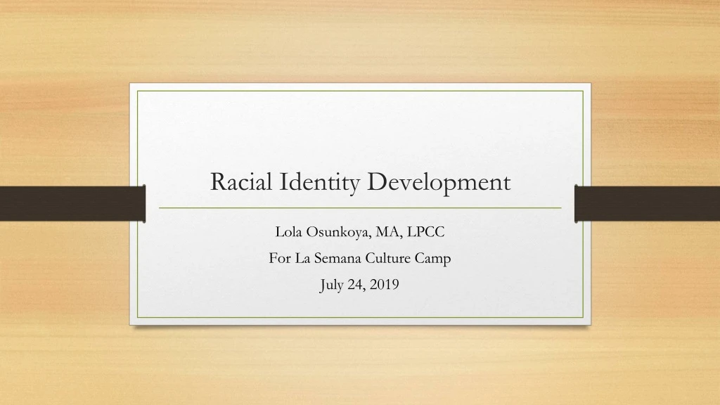 racial identity development