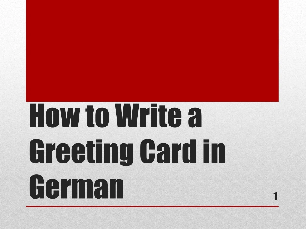how to write a greeting card in german