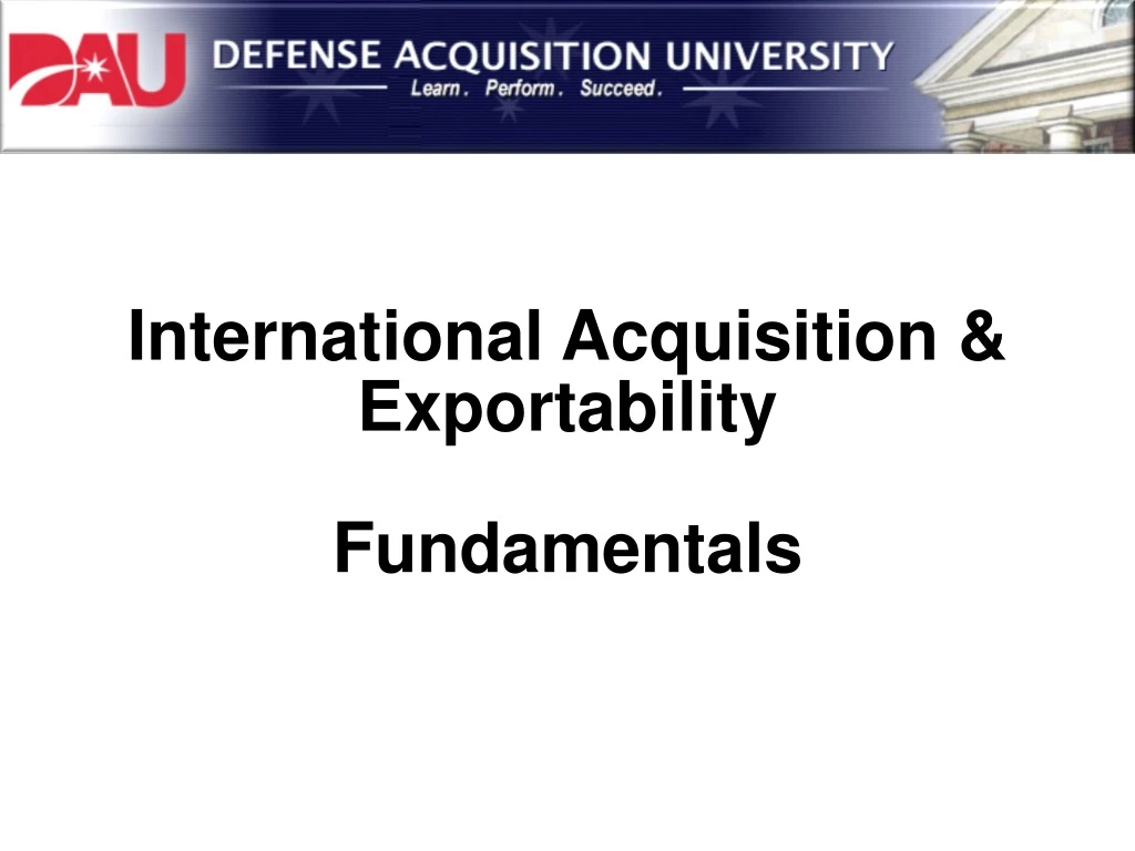 international acquisition exportability