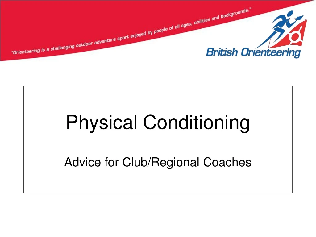 physical conditioning advice for club regional coaches