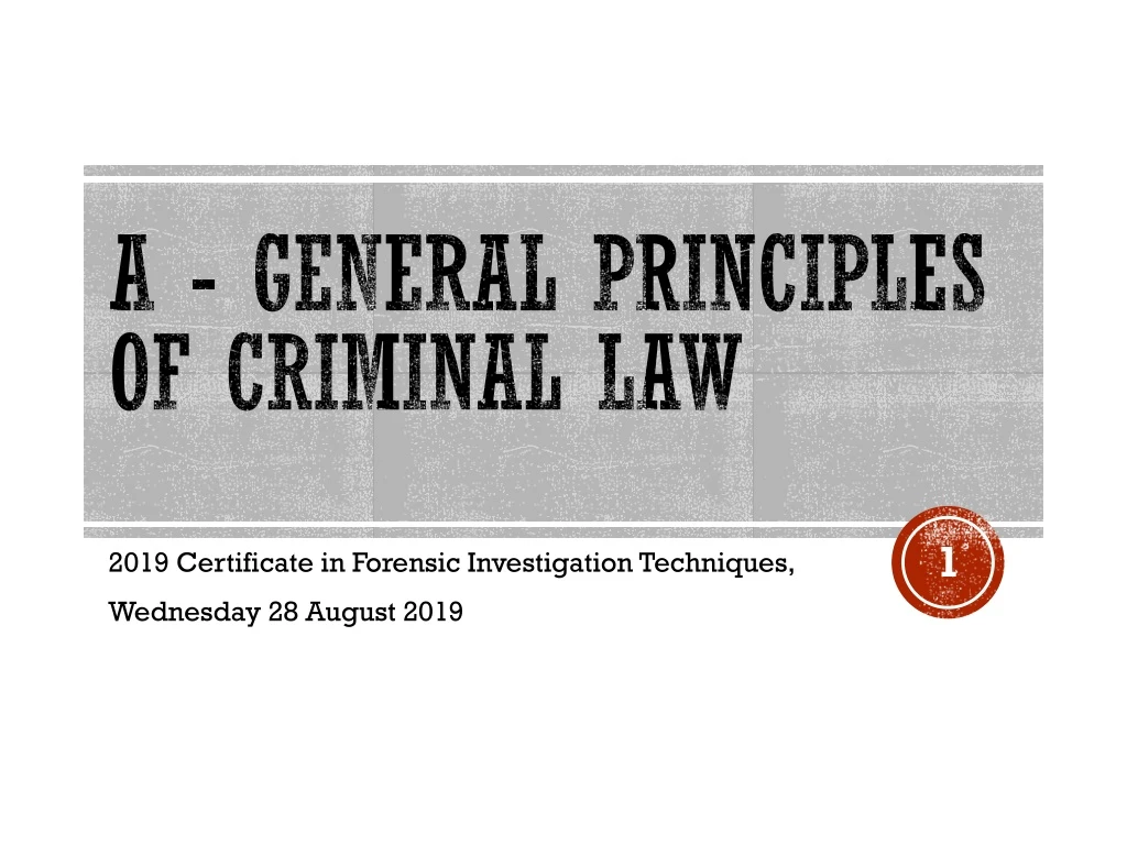 a general principles of criminal law