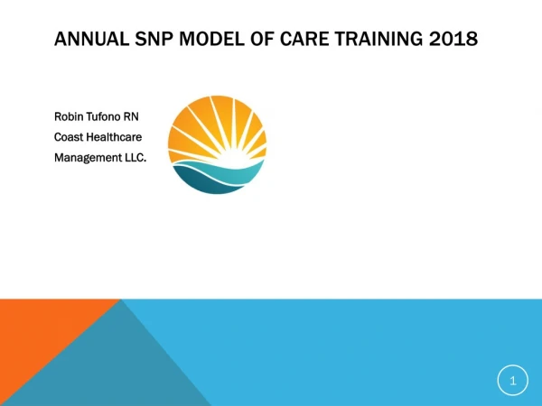 Annual SNP Model of Care Training 2018