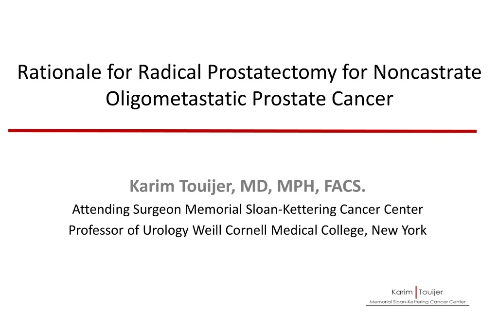 rationale for radical prostatectomy