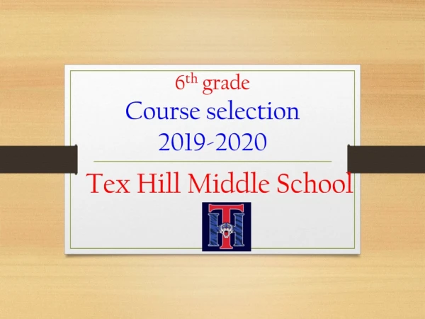 6 th grade Course selection 2019-2020