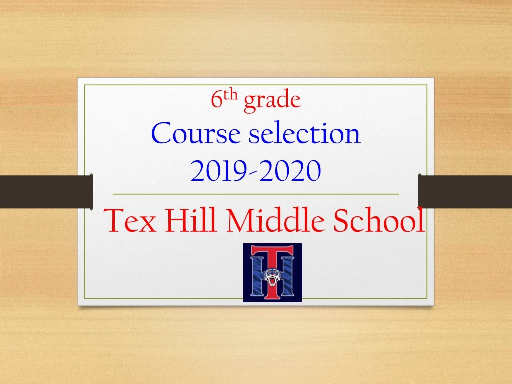 6 th grade course selection 2019 2020