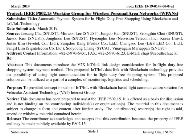 Project: IEEE P802.15 Working Group for Wireless Personal Area Networks (WPANs)