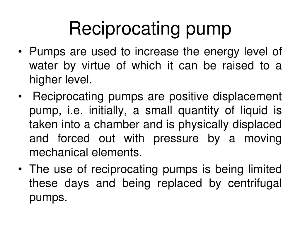 reciprocating pump