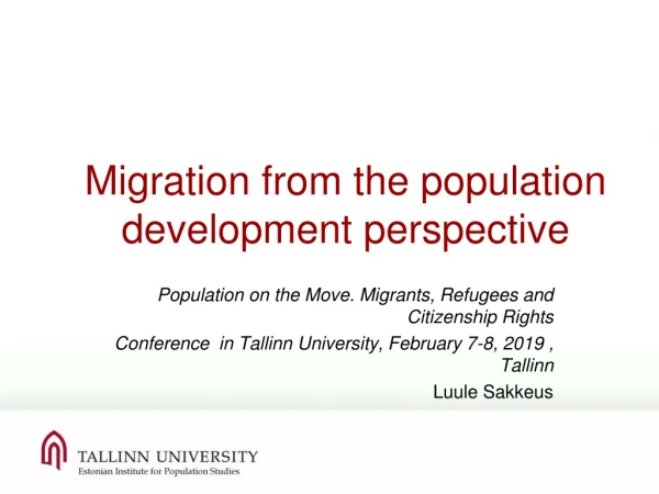 Migration from the population development perspective