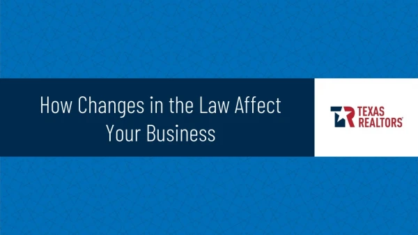 How Changes in the Law Affect Your Business