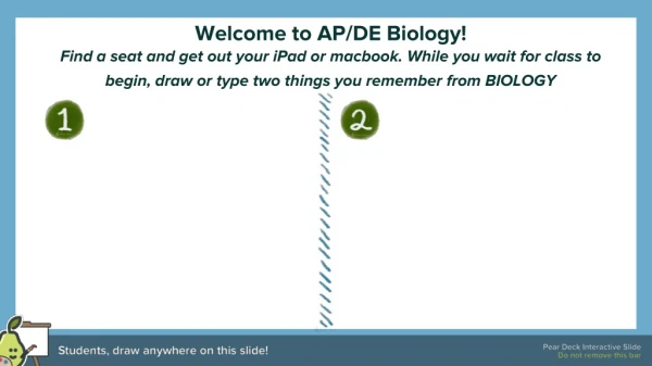 Welcome to AP/DE Biology!
