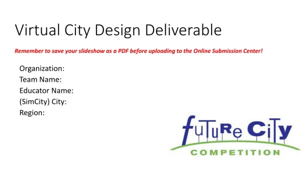 Virtual City Design Deliverable