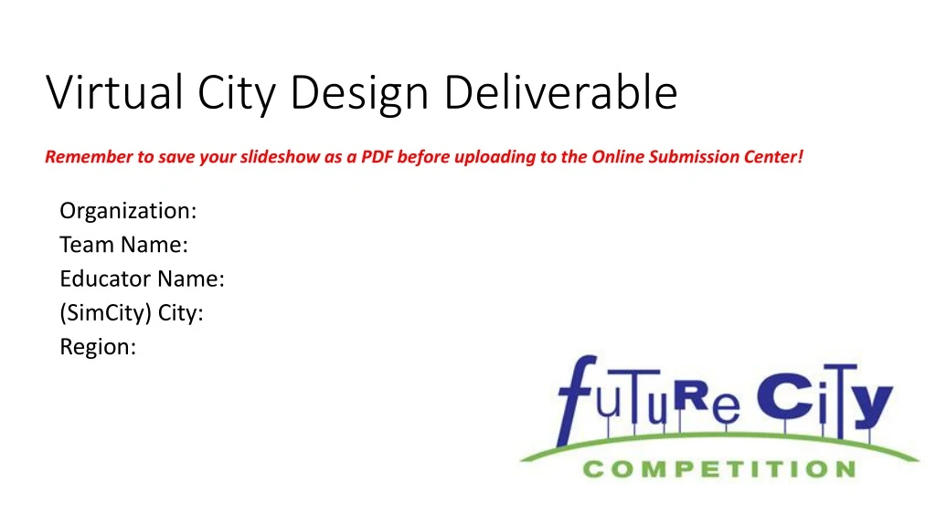virtual city design deliverable