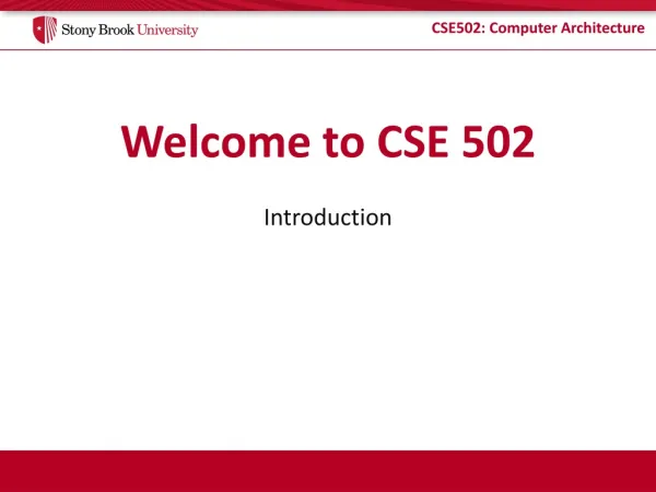 Welcome to CSE 502