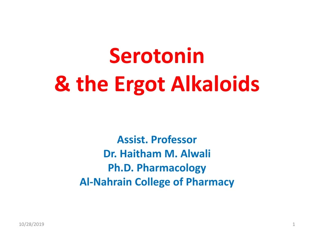 serotonin the ergot alkaloids