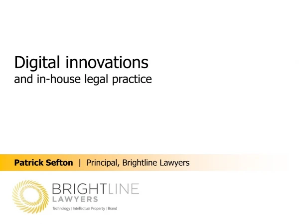 Digital innovations and in-house legal practice