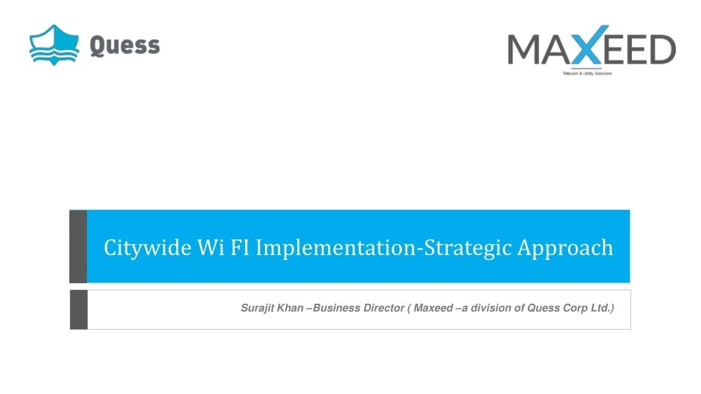 citywide wi fi implementation strategic approach