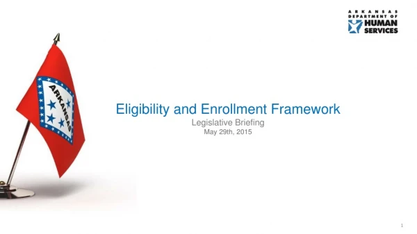 Eligibility and Enrollment Framework Legislative Briefing May 29 th , 2015