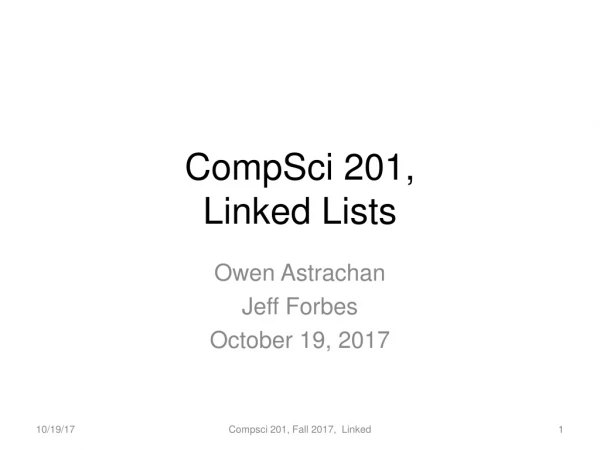 CompSci 201, Linked Lists