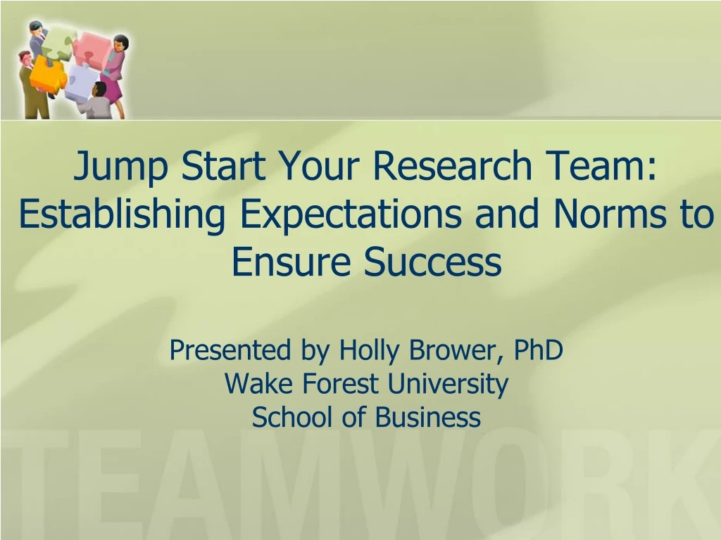 jump start your research team establishing
