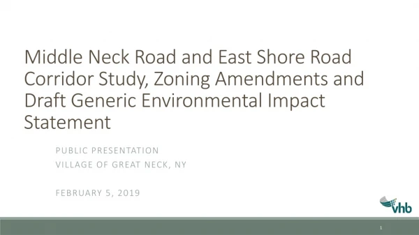 Public presentation Village of Great Neck, NY February 5, 2019