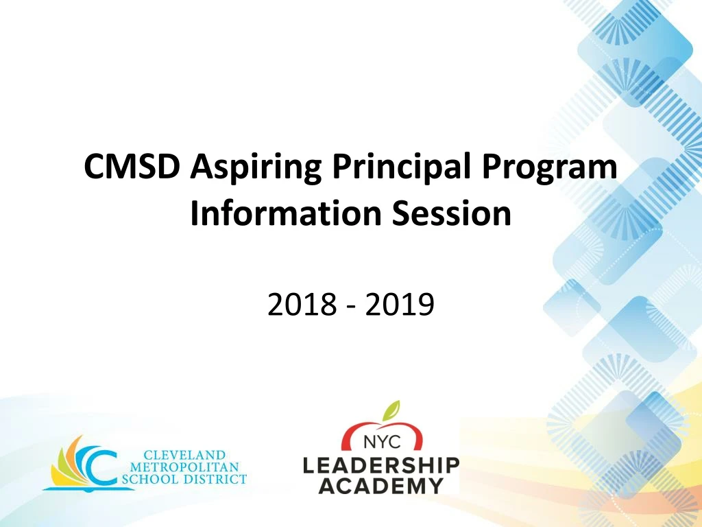 cmsd aspiring principal program information session 2018 2019