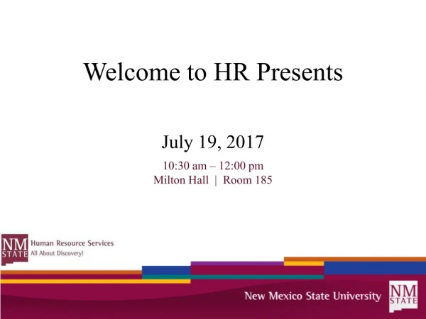 Welcome to HR Presents