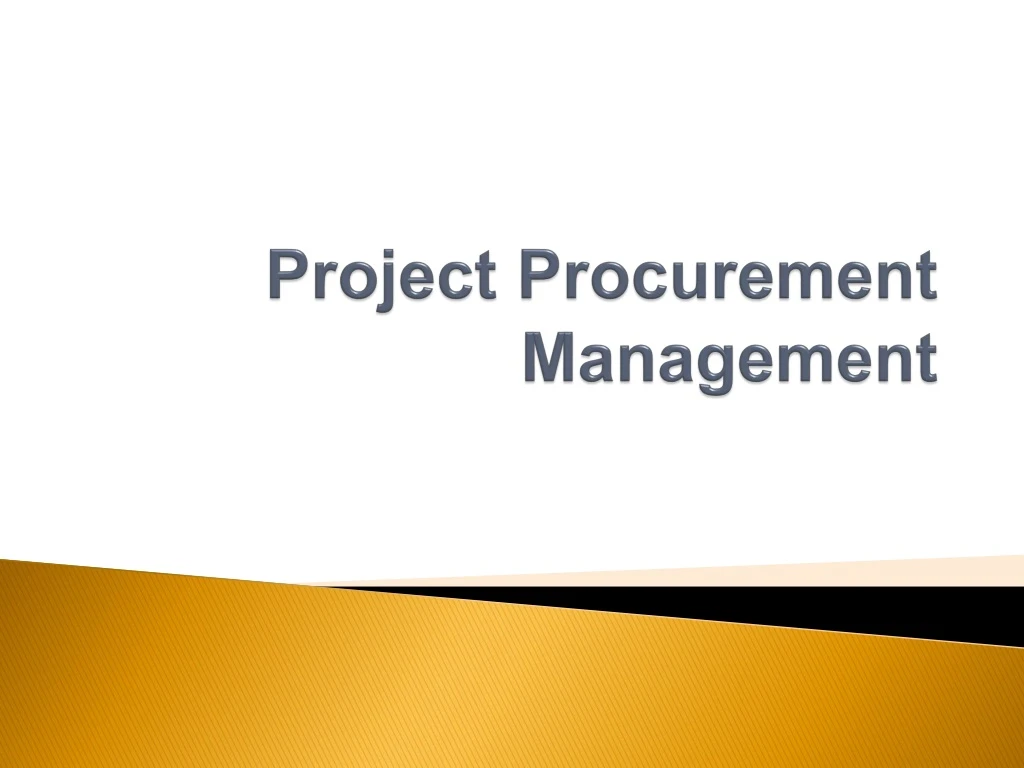 project procurement management