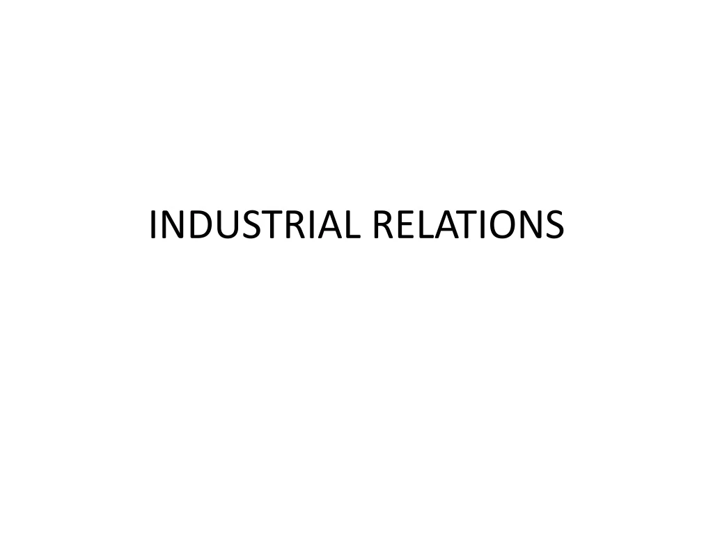 industrial relations