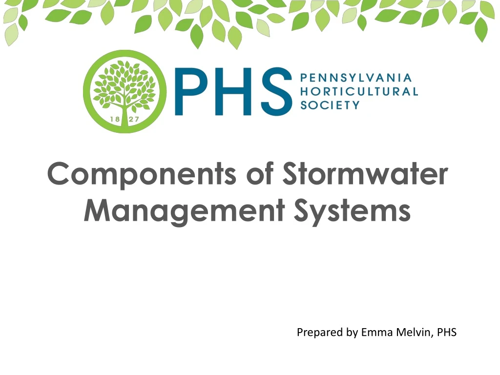 components of stormwater management systems