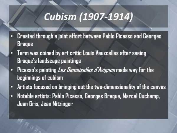 Cubism (1907-1914)