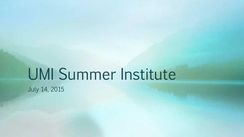 umi summer institute