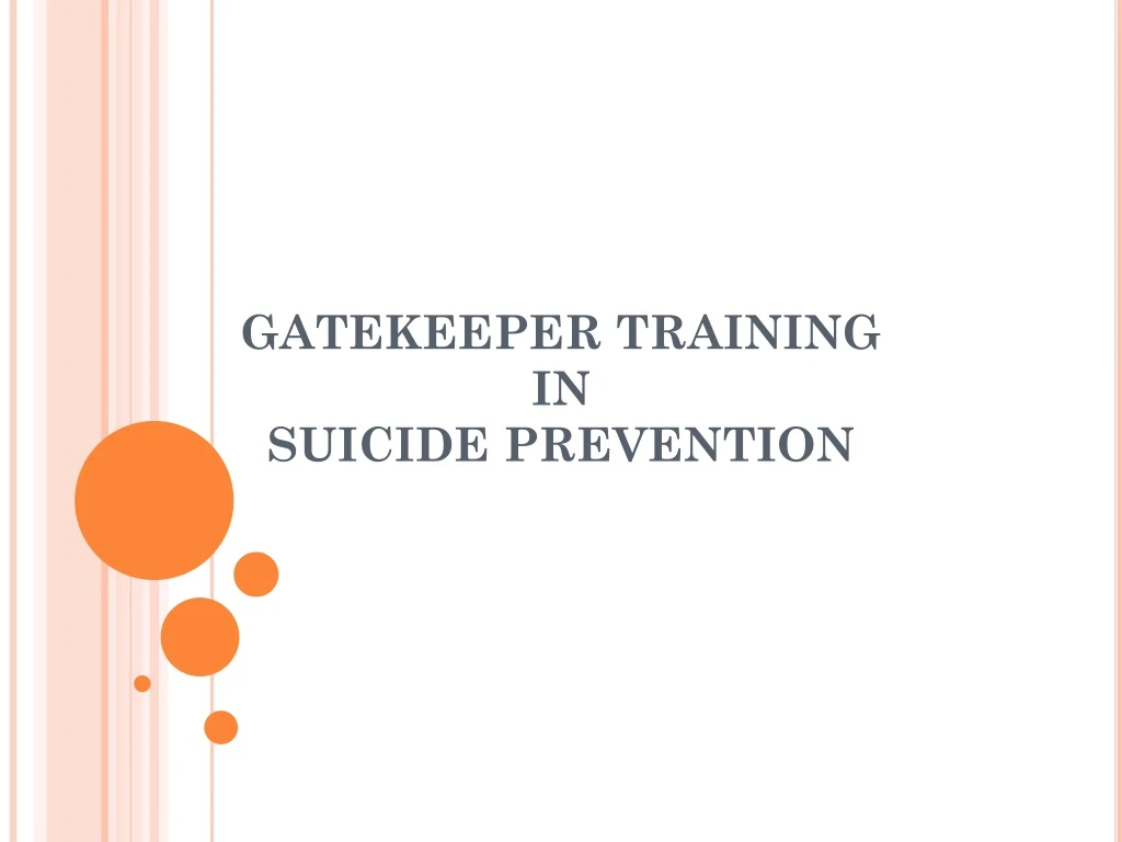gatekeeper training in suicide prevention