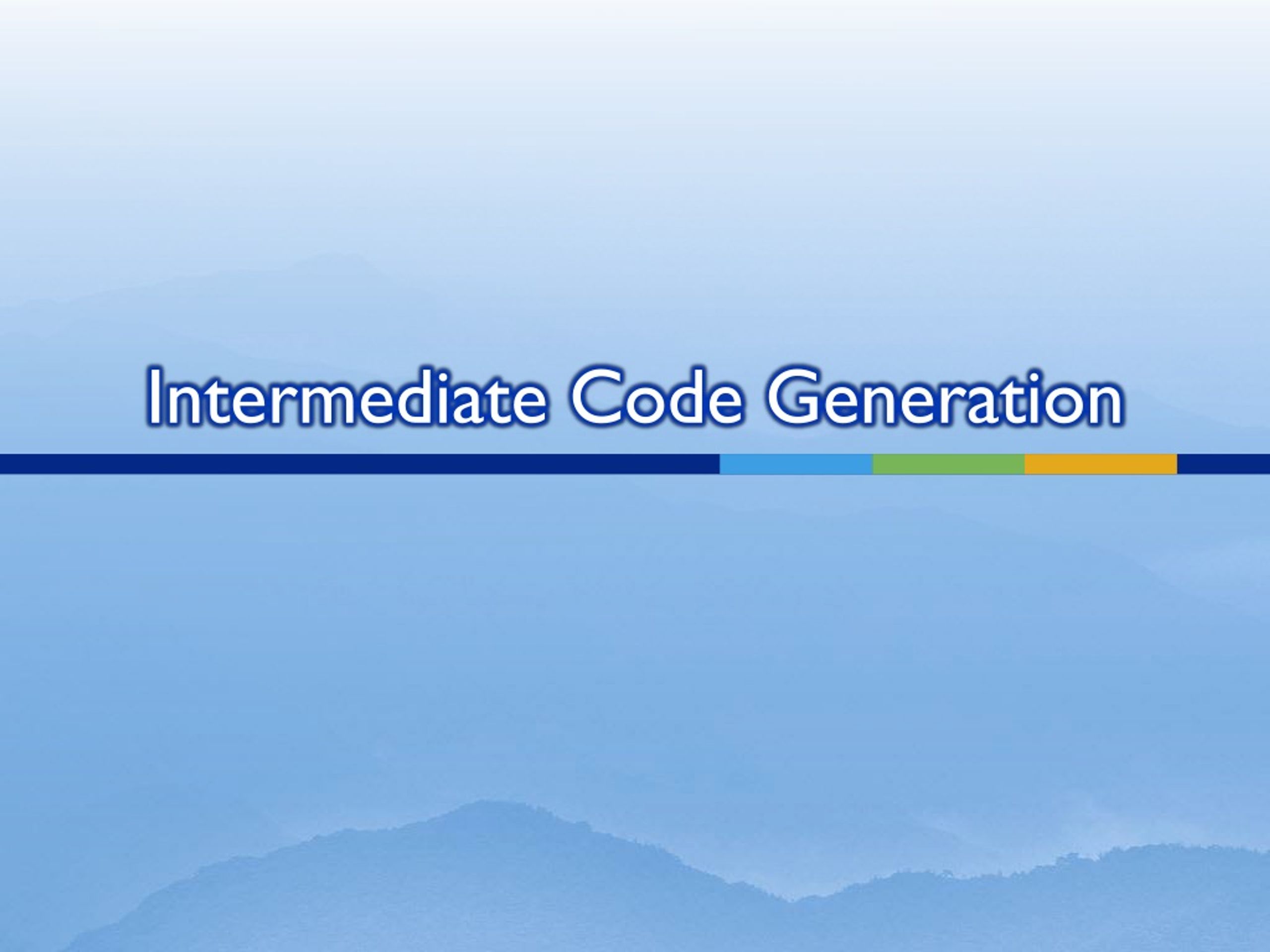 Intermediate Code Generation - slide 1