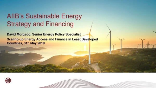 AIIB’s Sustainable Energy Strategy and Financing