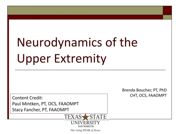 Neurodynamics of the Upper Extremity