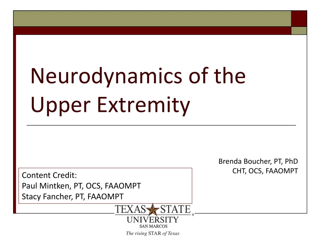 neurodynamics of the upper extremity