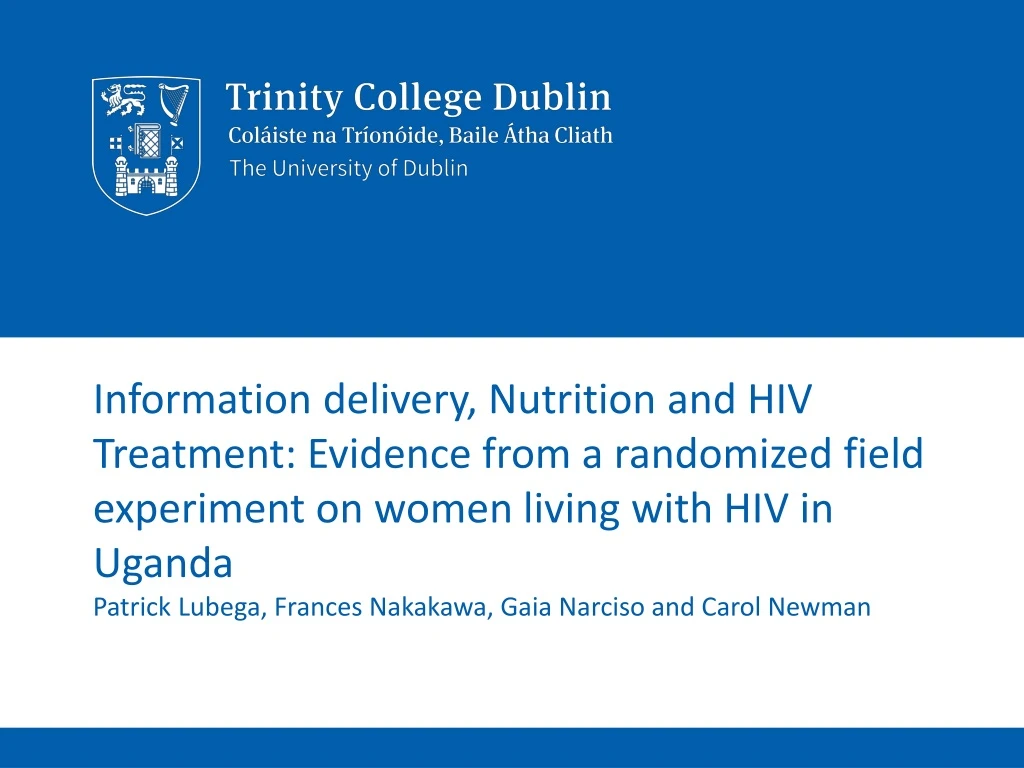 information delivery nutrition and hiv treatment