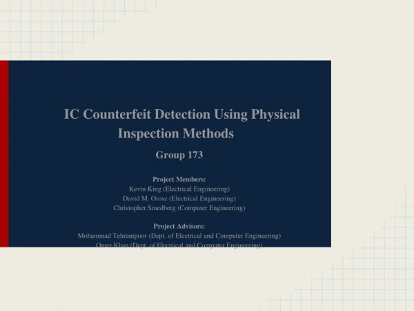 IC Counterfeit Detection Using Physical Inspection Methods